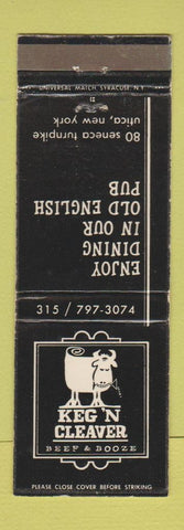 Matchbook Cover - Keg n Cleaver Restaurant Utica NY