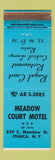 Matchbook Cover - Meadow Court Motel Ithaca NY WEAR