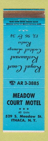 Matchbook Cover - Meadow Court Motel Ithaca NY WEAR