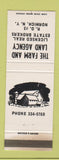 Matchbook Cover - Farm and Land Agency Norwich NY WEAR