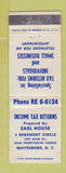 Matchbook Cover - Income Tax Returns Earl House Whitesboro NY WEAR