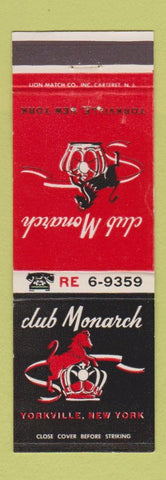 Matchbook Cover - Club Monarch Yorkville NY