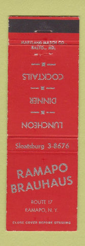 Matchbook Cover - Ramapo Brauhaus Ramapo NY restaurant