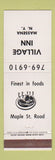 Matchbook Cover - Village Inn Massena NY
