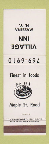 Matchbook Cover - Village Inn Massena NY