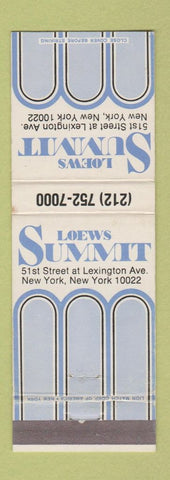 Matchbook Cover - Loews Summit Hotel New York City