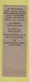 Matchbook Cover - Hotel Windsor New York City