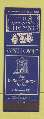 Matchbook Cover - Knott Hotels De Witt Clinton Albany NY
