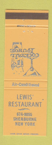 Matchbook Cover - Lewis' Restaurant Sherburne NY ORANGE