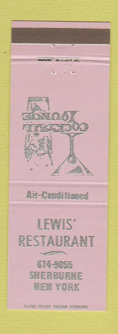 Matchbook Cover - Lewis' Restaurant Sherburne NY LAVENDER