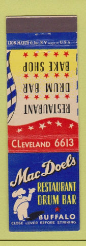 Matchbook Cover - Mac Doel's Restaurant Buffalo NY