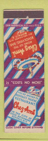 Matchbook Cover - Chez Ami Buffalo NY girlie