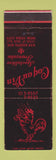 Matchbook Cover - Coq au Vin French Restaurant New York City rooster WEAR