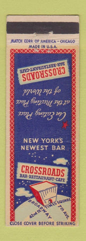 Matchbook Cover - Crossroads Restaurant New York City