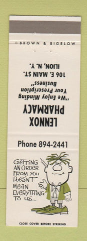 Matchbook Cover - Lennox Drug Ilion NY