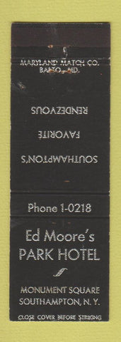 Matchbook Cover - Ed Moore's Park Hotel Southampton NY WEAR