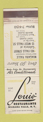 Matchbook Cover - Louis' Restaurants Niagara Falls NY WEAR