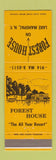 Matchbook Cover - Forrest House Lake Mahopac NY