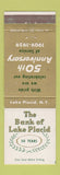 Matchbook Cover - Bank of Place Placid NY 1959 WEAR