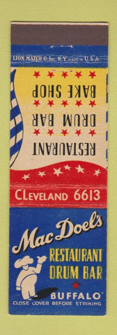 Matchbook Cover - Mac Doel's Restaurant Buffalo NY