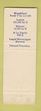 Matchbook Cover - College Spa Restaurant Ithaca NY WEAR