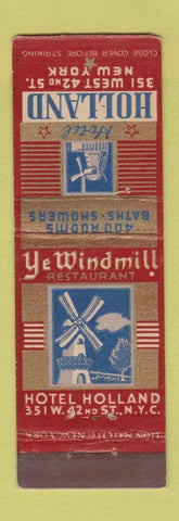 Matchbook Cover - Hotel Holland New York City