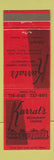 Matchbook Cover - Karrat's Restaurant New Hartford NY