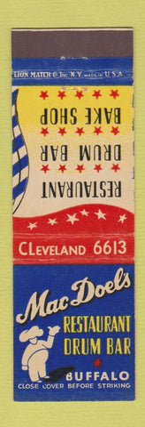 Matchbook Cover - Mac Doel's Restaurant Buffalo NY