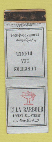 Matchbook Cover - Ella Barbour New York City restaurant WORN