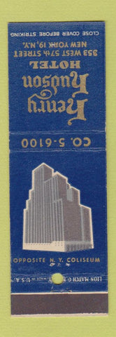 Matchbook Cover - Henry Hudson Hotel New York City deco