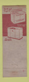 Matchbook Cover - Kelvinator Refrigerators Winston Rado TV Brooklyn NY WEAR