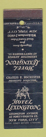 Matchbook Cover - Hotel Lexington New York City WORN