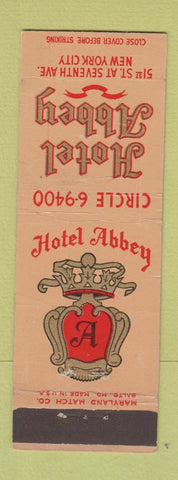 Matchbook Cover - Hotel Abbey New York City WEAR