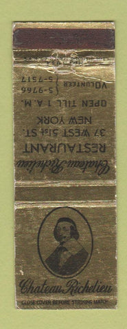 Matchbook Cover - Chateau Richelieu New York City WEAR