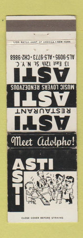 Matchbook Cover - Asti Restaurant New York City WORN