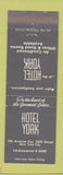 Matchbook Cover - Hotel York New York City