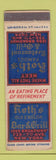 Matchbook Cover - Roth's Restaurant Grill New York City