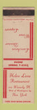 Matchbook Cover - Helen Lane Restaurant New York City WEAR