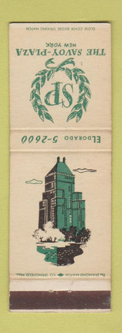 Matchbook Cover - Savoy Plaza Hotel New York City