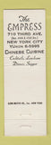 Matchbook Cover - The Empress Chinese Restaurant New York City WEAR