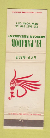 Matchbook Cover - El Parador Mexican Restaurant New York City WEAR