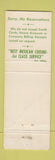 Matchbook Cover - El Parador Mexican Restaurant New York City WEAR