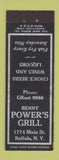 Matchbook Cover - Benny Powers Grill Buffalo NY