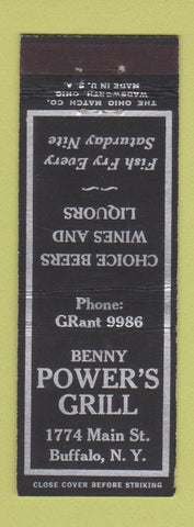 Matchbook Cover - Benny Powers Grill Buffalo NY