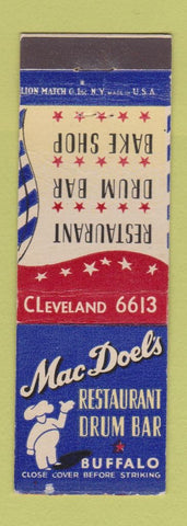Matchbook Cover - Mac Doel's Restaurant Buffalo NY