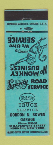 Matchbook Cover - White Trucks Gordon Bowen Garage Hornell NY