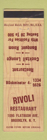 Matchbook Cover - Rivoli Restaurant Brooklyn NY