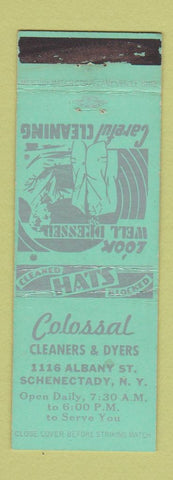 Matchbook Cover - Colossal Cleaners Dyers Schenectady NY WEAR