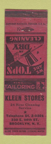 Matchbook Cover - Kleen Stores Cleaning Brooklyn NY