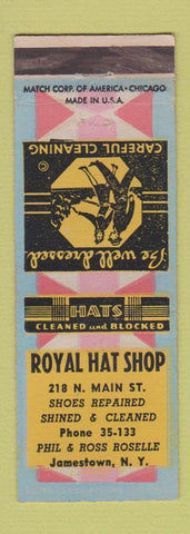 Matchbook Cover - Royal Hat Store Jamestown NY